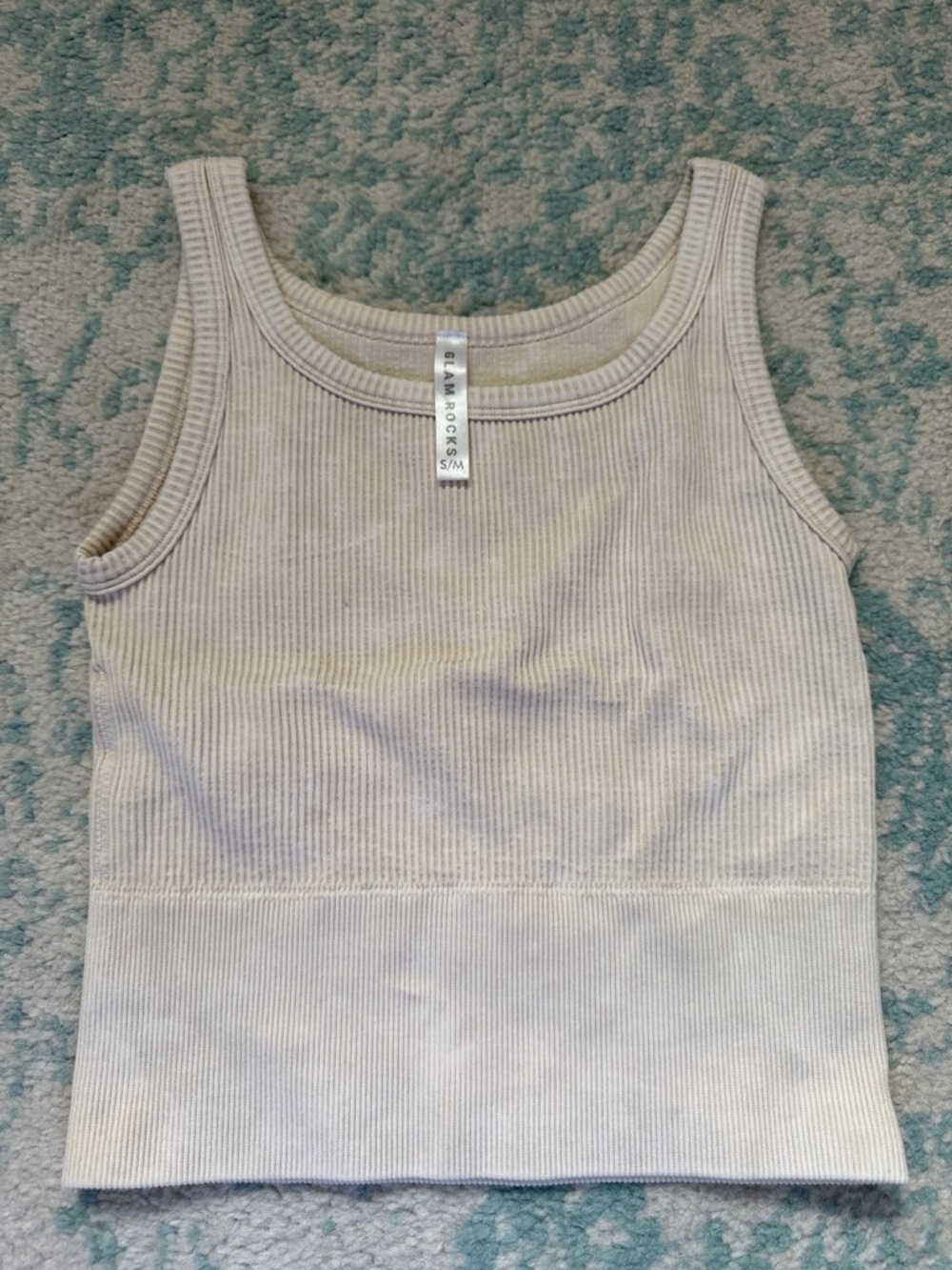 Glamorous Ribbed Scoop Neck Tank in Light Beige